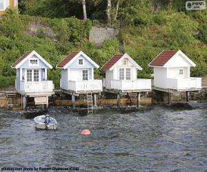yapboz Evler göl, Norveç
